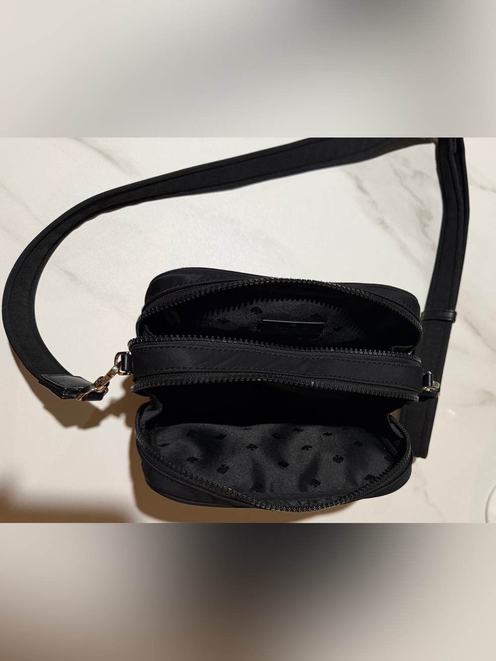 kate spade Black Crossbody with Silver Spade Accent - Picture 10 of 16
